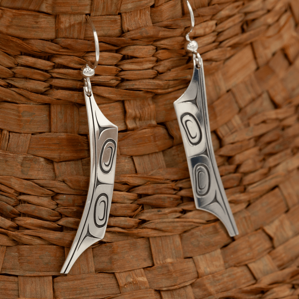 Sterling Silver Canoe Earrings