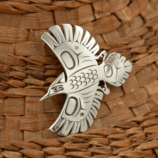 Sterling Silver and 18K Gold Woodpecker Pendant