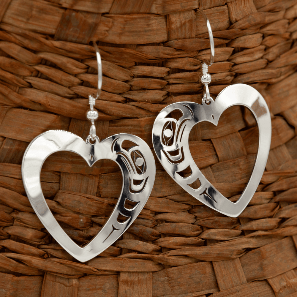 Sterling Silver Eagle Heart Earrings